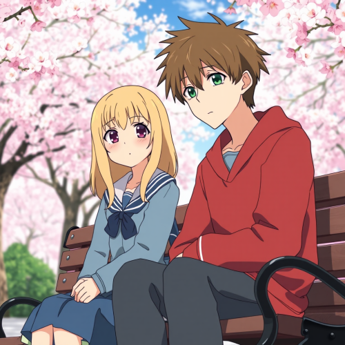 A Modest High School Girl and Boy in Japan