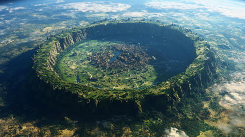 A Mysterious Planet with Ringed Medieval Cities