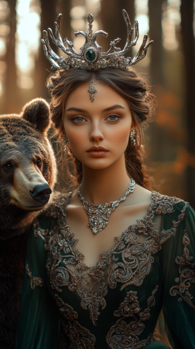 A Mystical Queen and her Bear Companion in Ireland