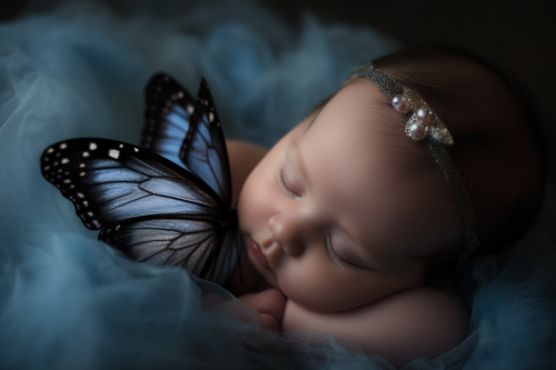 A Newborn Baby with Butterfly Wings