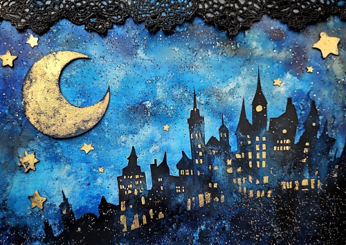 A Night of Stars and Moon in Paper Cutouts
