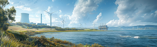 A Panoramic Landscape Featuring Different Energy Sources