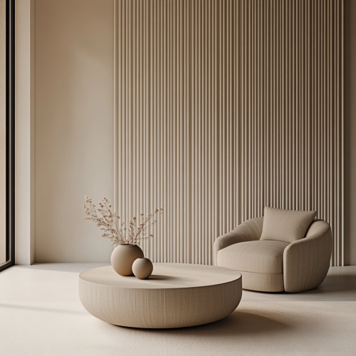 A Peaceful Minimalist Room with Coffee Tables