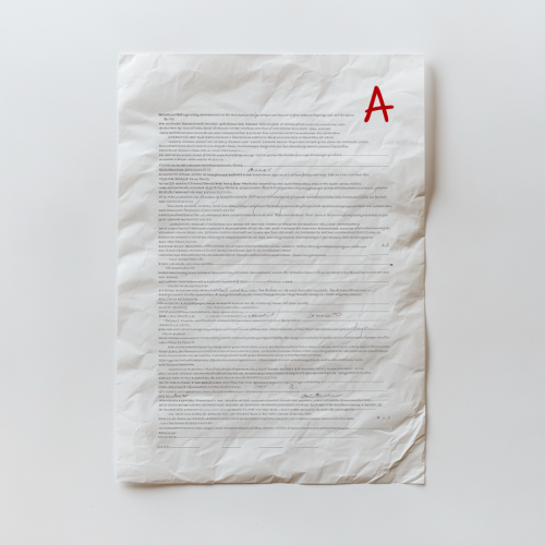 A Perfect Grade on a White Paper Page
