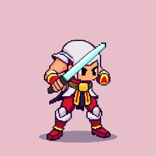 A Pixelated Fighter Hero Sprite