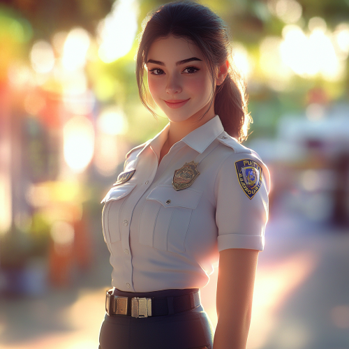 A Portrait of a Smiling Female Police Officer