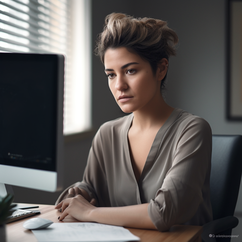 A Professional Woman Working in a Home Office