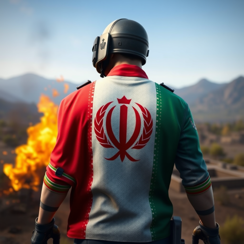 A Pubg Player with the Persian Flag