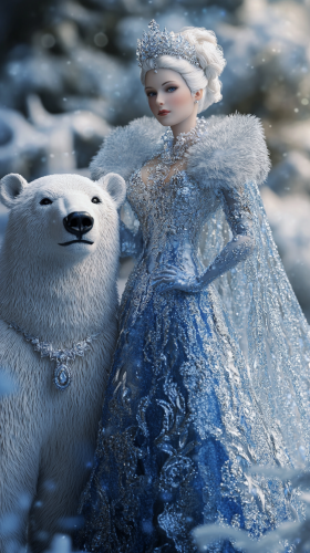 A Queen and Her Polar Bear Companion