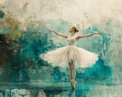 A Radiant Ballerina Dancing in Nordic Autumn Nature