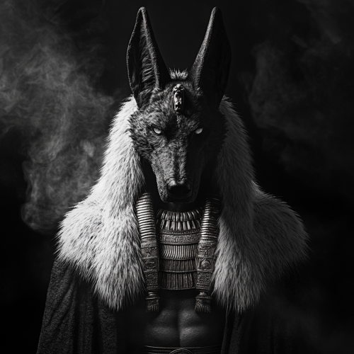 A Realistic Anubis with Pharaoh Head Dress