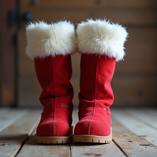 A Realistic Image of Santa's Empty Boots