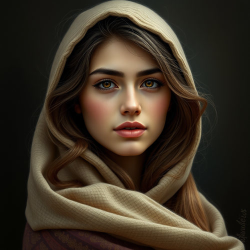 A Realistic Portrait of an Iranian Girl
