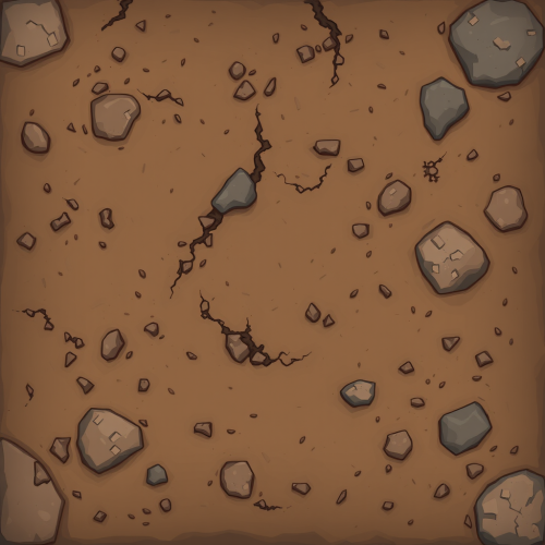 A Realistic Top View of Game Dirt Tile