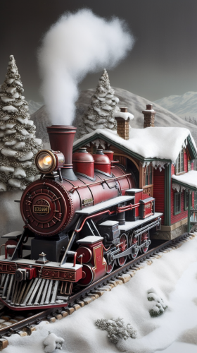 A Realistic Winter Train Scene in 3D