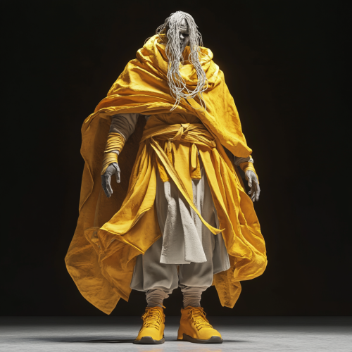 A Realistic Wizard Game Character Against Dark Background