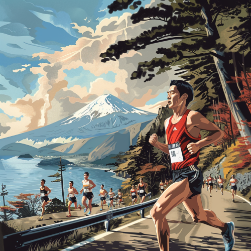 A Runner Racing in the Hakone Ekiden