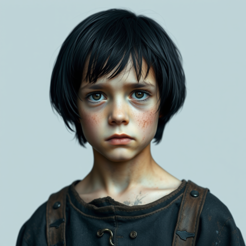 A Sad Young Boy in Medieval Times