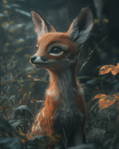 A Scary Fox in a Dramatic Forest