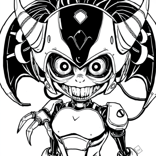 A Scary Yet Cute Manga Cyber Demon Girl