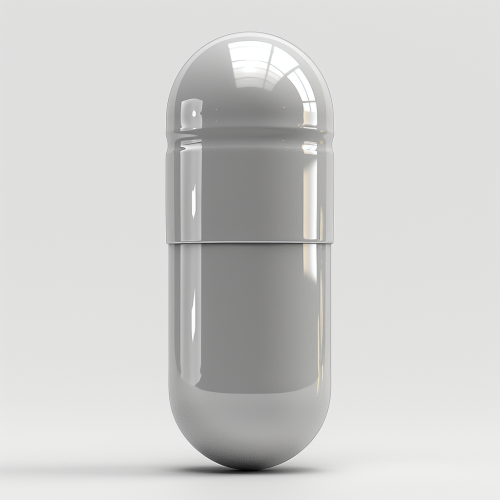 A Shiny White Pill on a Clean Background
