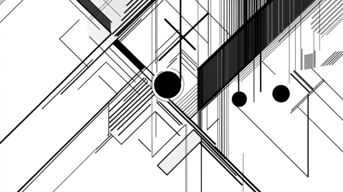 A Simple Black and White Geometric Drawing