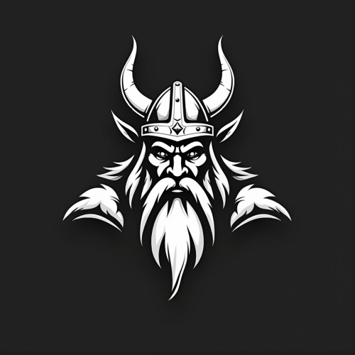 A Simple Black and White Viking Logo