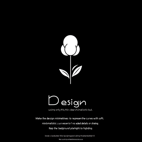 A Simple Logo of Cotton Bud in White Lines