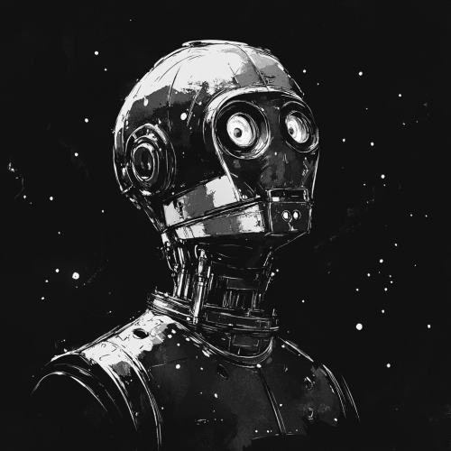 A Sketch of a Young Sci-Fi Android Portrait A Sketch of a Young Sci-Fi Android Portrait