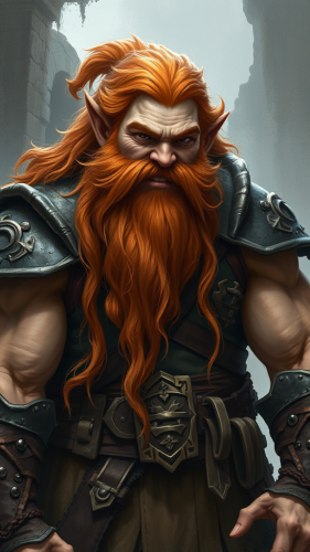 A Smiling Male Dwarf with Auburn Hair and Armour