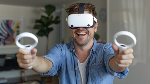 A Smiling Man in VR Experience