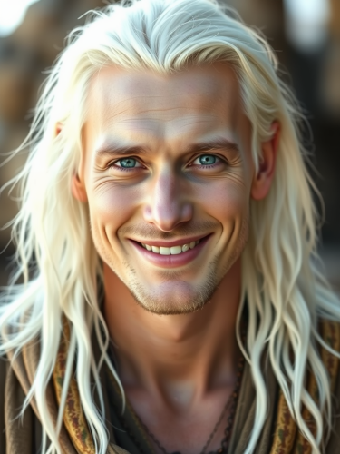 A Smiling Pleiadian Man with Luminous Skin