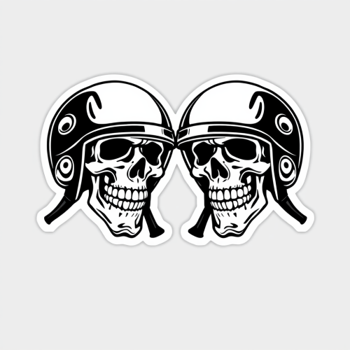 A Smiling Skeleton Biker Couple's Wedding Sticker A Smiling Skeleton Biker Couple's Wedding Sticker
