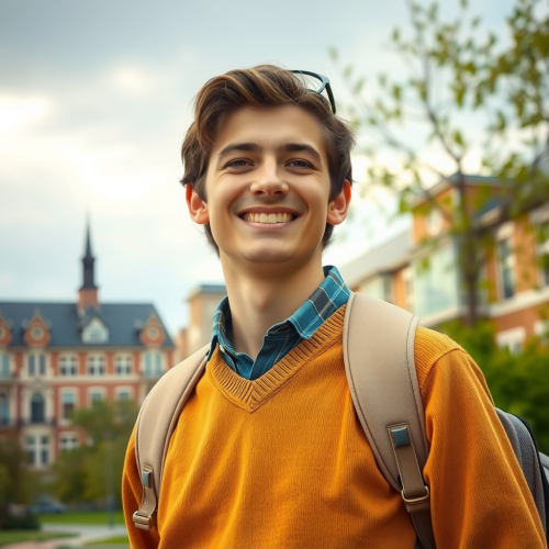A Smiling Student Facing University Worries