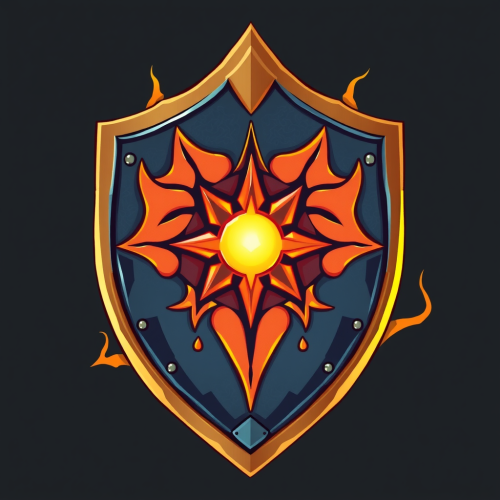 A Spell Guard Shield in Fast Papaya Paper Illustration.