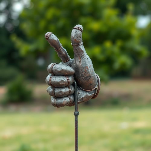 A Steel Rebar Hand Giving Thumbs Up