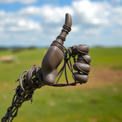 A Steel Rebar Shaped into Thumbs Up