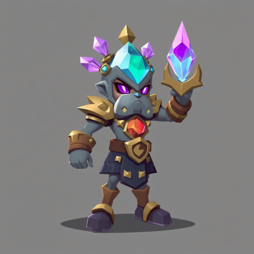 A Stone and Crystal Clash Game Character