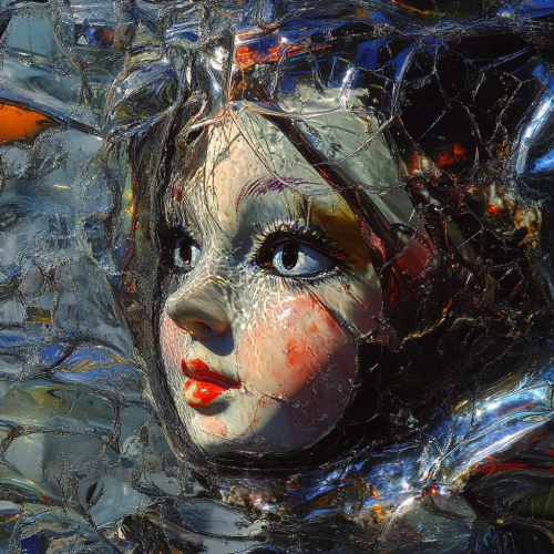 A Strange Doll Head and Animal Mask Image