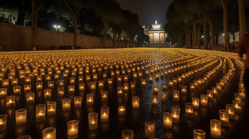 A Street Glowing with Thousands of Candles