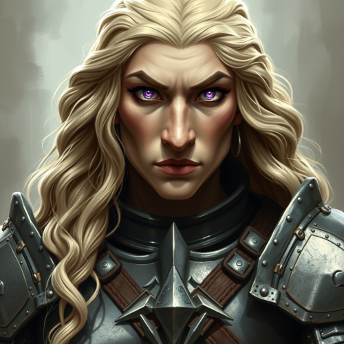 A Strong Medieval Warrior with Long Blonde Hair.