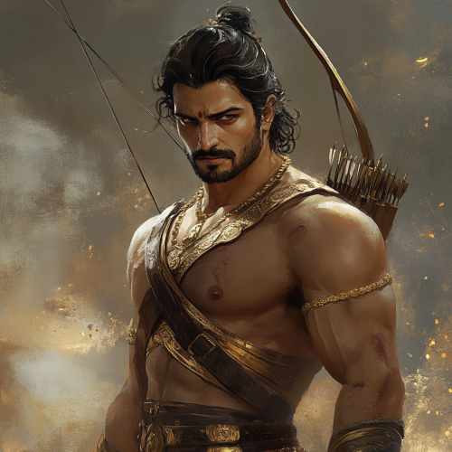 A Strong Warrior Named Arjuna, Ready for Battle