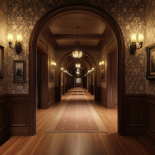 A Stunning 8k View of a Mansion Corridor