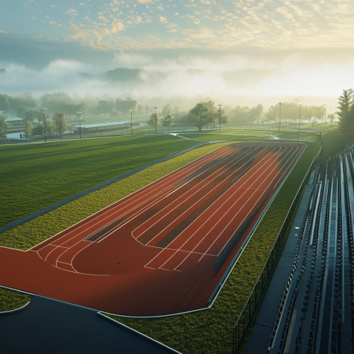 A Stunning Panoramic View of a Running Track