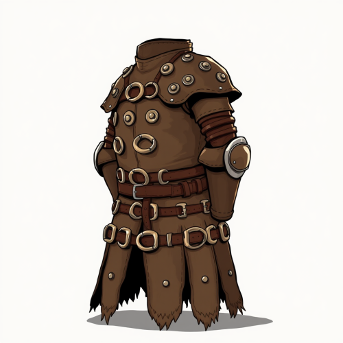 A Sturdy Leather Armor with Reinforcing Metal Rings