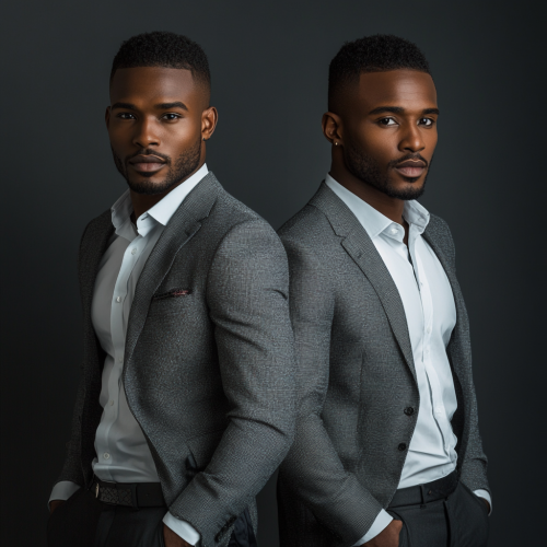 A Stylish African Man in Two Different Outfits