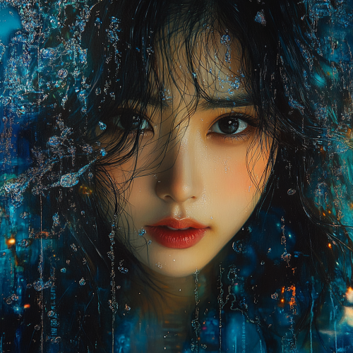 A Surreal Asian Woman Portrait in Bekszynski Style