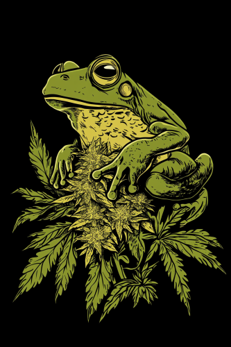 A Surreal Frog Flower Nug T-shirt Design