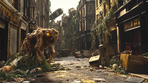 A Surreal Post-War London with Golden Streets