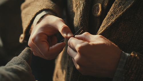 A Tailor Adjusting Jacket Sleeves in Close-up